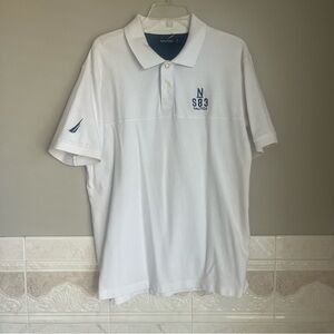 Nautica Men's White Polo Shirt Size L